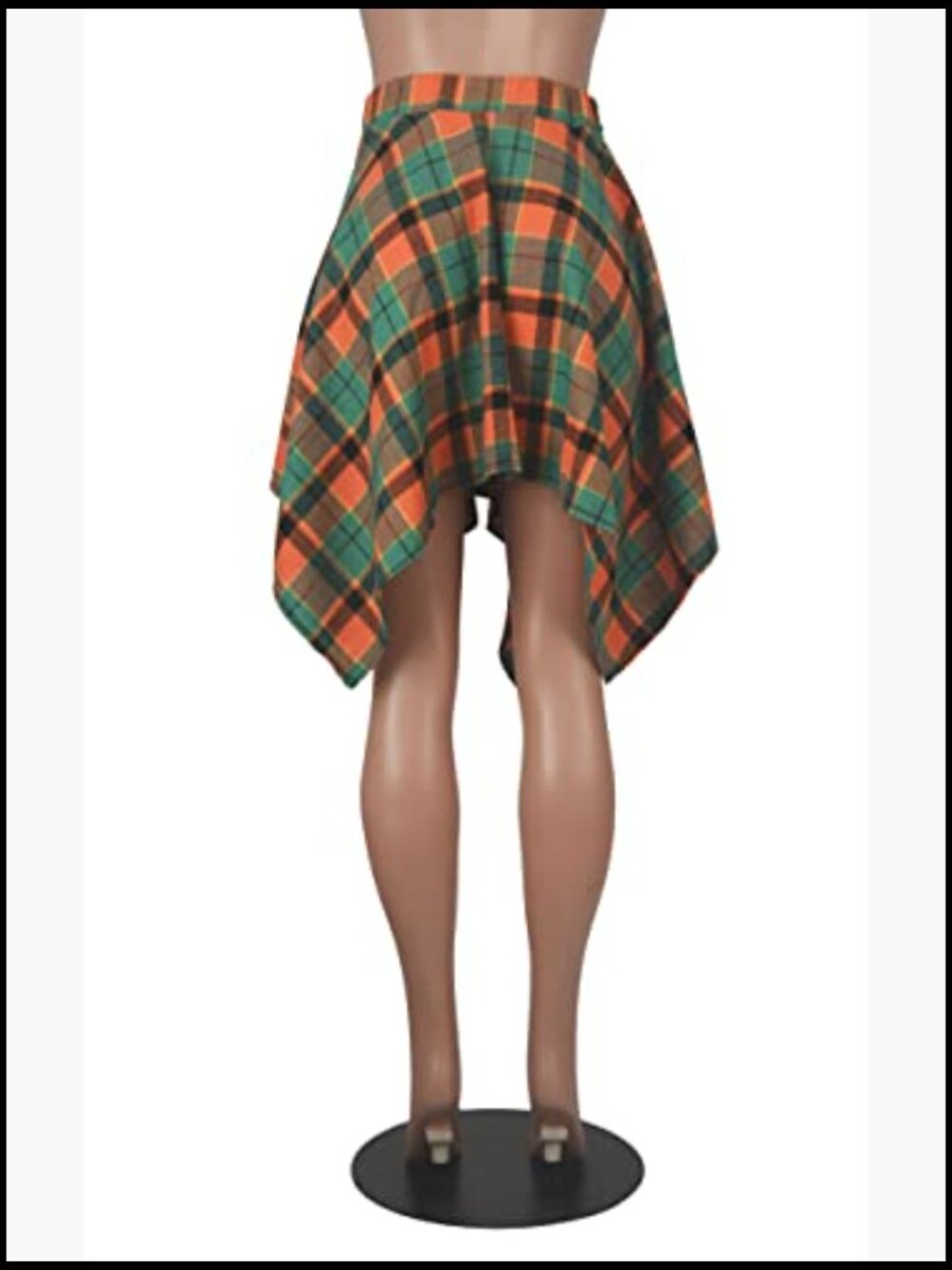 High Waisted Knot Front Asymmetrical Hem Mini Skater Skirt Y2K Pleated - Picture 6 of 7